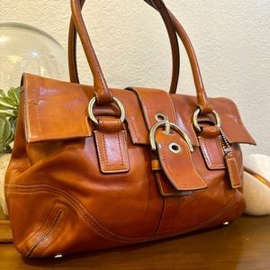 Coach Soho Buckle Flap Saddle Tan Leather Shoulder Bag/Satchel - F08A11